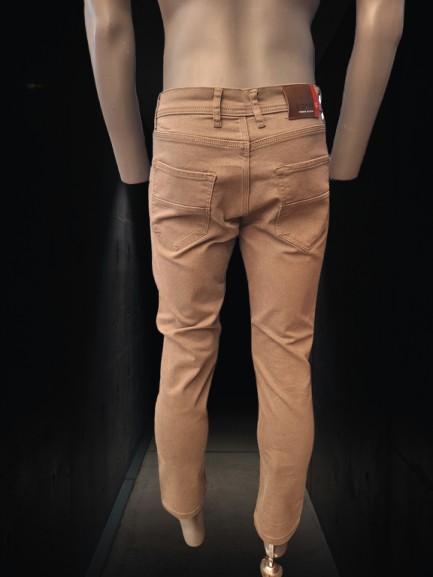 Erkek Bej Dar Kesim Kot Pantalon